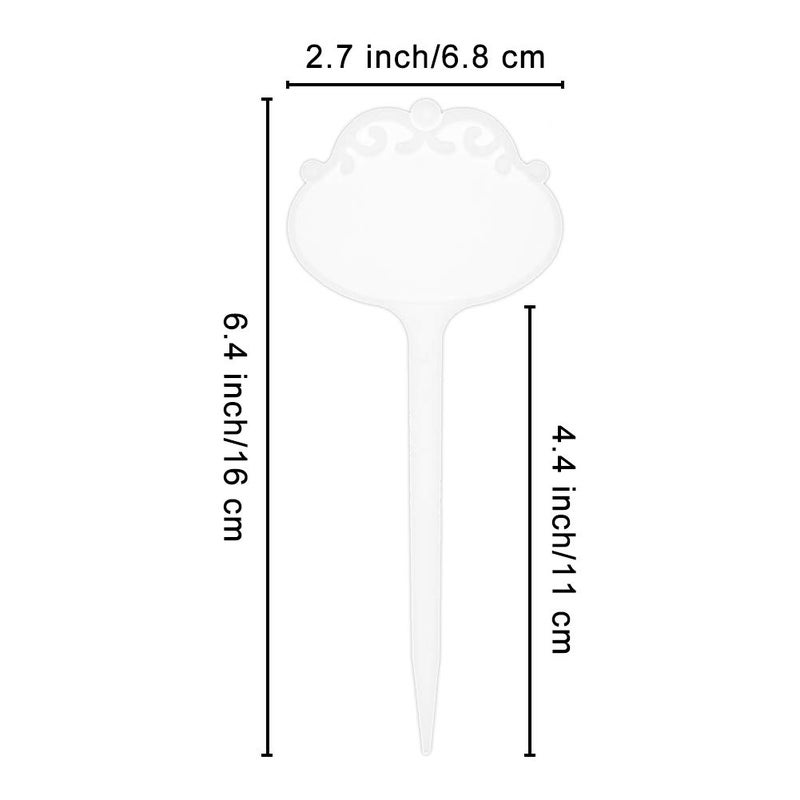 SumDirectÂ® 100pcs 2.68"x6.5" Thick Plastic Waterproof Plant T-Type Tags Markers Nursery Garden Labels (White) - Image 2